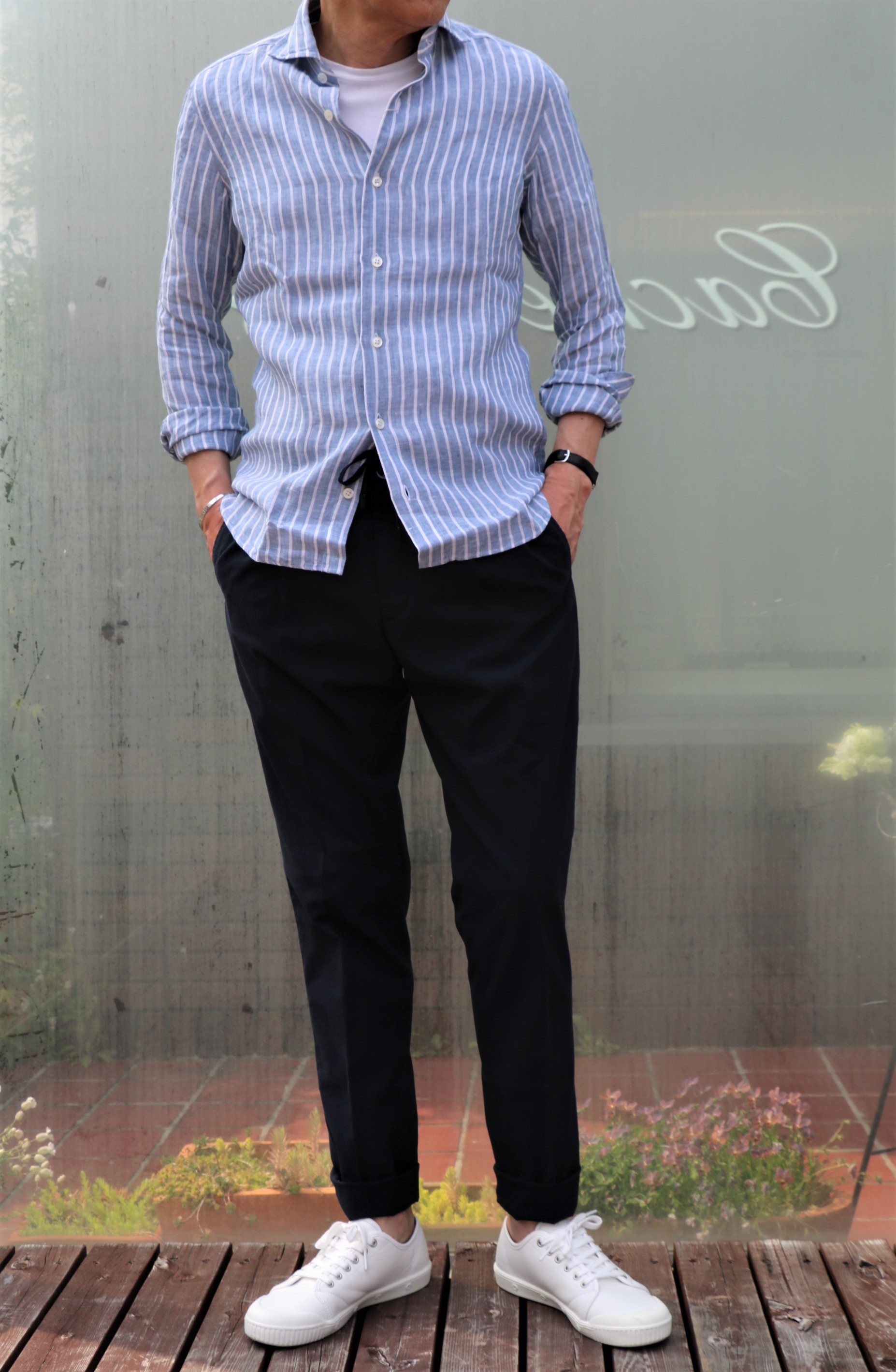 Mario Muscariello 麻シャツ　42 GLORYGUY & Cachette｜日本の高温多湿な夏。乗り切るには、Mario